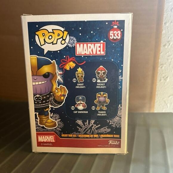 ˚₊‧꒰ა ☆ ໒꒱ ‧₊˚ Funko Pops Marvel Thanos Holiday #533 Action Figure - Picture 2 of 5